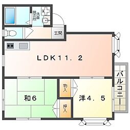 プレステージイズミ 2LDKの間取図画像