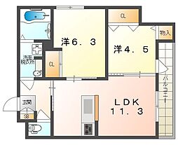 アズパティオ 2LDKの間取図画像