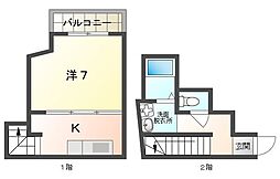 メゾンバニNo.3 1Kの間取図画像