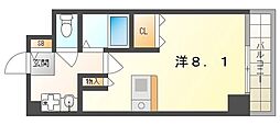 カーサ北本通 ワンルームの間取図画像