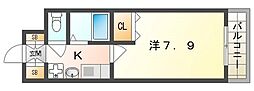 アーバンエース守口パル 1Kの間取図画像
