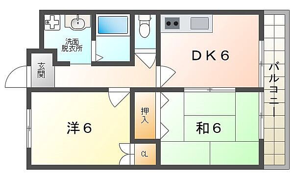 アビリティK ｜大阪府寝屋川市萱島信和町(賃貸マンション2DK・4階・48.50㎡)の写真 その2