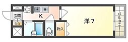 シャトレ・ヴェール2 1Kの間取図画像