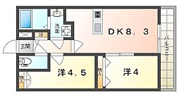 Act池田本町 2DKの間取図画像