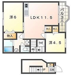 プロムナードアイ 2DKの間取図画像