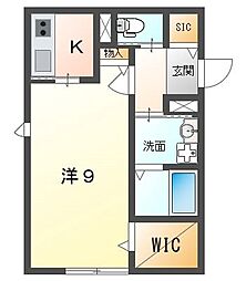Ambiente(アンビエンテ) 1Kの間取図画像