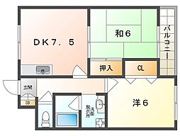 ソル・レヴェンテ 2DKの間取図画像