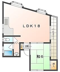 アドラー第1ビル 1LDKの間取図画像