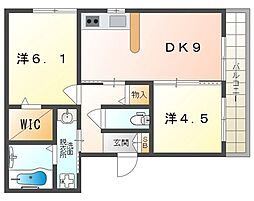 メゾン・ド・コリーヌ 2DKの間取図画像