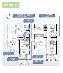 並列駐車2台 2面バルコニー付き 長期優良住宅認定物件 2号棟