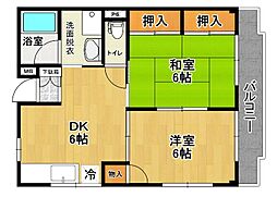 ウインベルハイツ 2DKの間取図画像