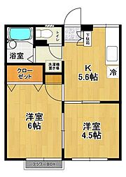 エステートピア五百渕 2Kの間取図画像