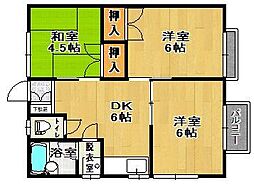 松坂コーポA 3DKの間取図画像