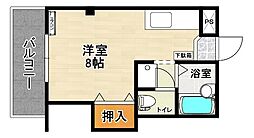 メゾンキャンパス2 ワンルームの間取図画像