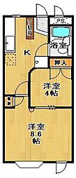 ルミネックス郡山 2Kの間取図画像