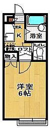パルーム開成A 1Kの間取図画像