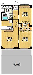 グランドール・ガーデン 2LDKの間取図画像