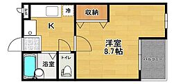 アドマイアビル 1Kの間取図画像