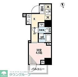 都営浅草線 戸越駅 徒歩9分の賃貸マンション 3階1Kの間取り