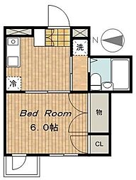 シティファイブ二番館 1Kの間取図画像