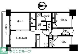 シティコート目黒1号棟 3LDKの間取図画像