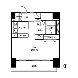 ParkCube東品川 ワンルームの間取図画像