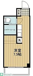 第二パレスハーゼル ワンルームの間取図画像