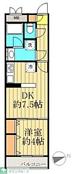 品川大井町スカイレジテル 1DKの間取図画像