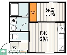 Gekkohara Apartment 1DKの間取図画像