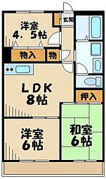 ルミエール藤ケ丘 3DKの間取図画像