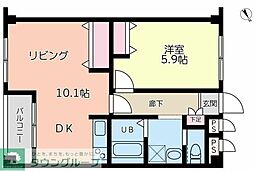 アーバンライフ新横浜第2 4階1LDKの間取り