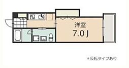E1 2階1Kの間取り