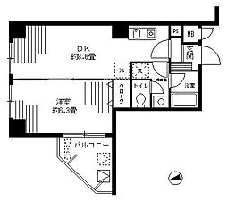 ラフィーネ港北 1DKの間取図画像