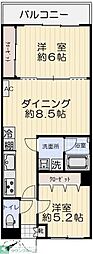 シャトレーグリーン横浜 2DKの間取図画像