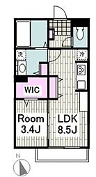Lacineグラーテス 1LDKの間取図画像
