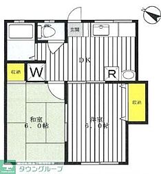 エクセルヤザワ 2DKの間取図画像