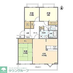 マリネッラ港北 3LDKの間取図画像