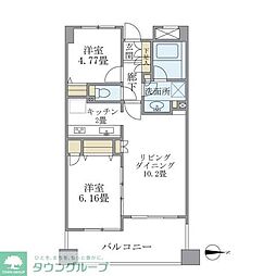 ヒルクレスト妙蓮寺 2LDKの間取図画像