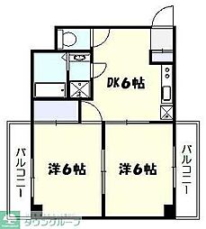 サミエール鷺沼 2DKの間取図画像
