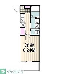 横浜市緑区青砥町アパート 1Kの間取図画像