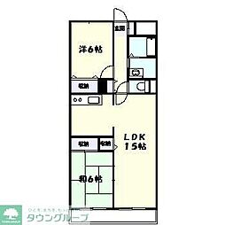 あざみ野グリーンパーク 2LDKの間取図画像
