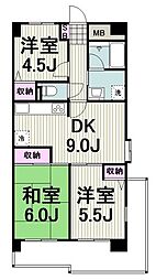 グリーンピュア荏田 3DKの間取図画像