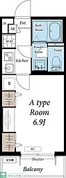 コンフォース1 1Kの間取図画像