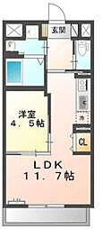 ヴィラグローリア 1LDKの間取図画像