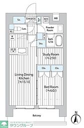 GOTEN武蔵小杉 2LDKの間取図画像
