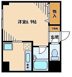 セカンドウィスタリアヒルズ ワンルームの間取図画像