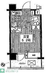 リバー・デイズ綱島 1Kの間取図画像