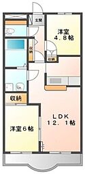 グリンヒルズ 2LDKの間取図画像