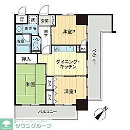 ライオンズマンション十日市場第2 3DKの間取図画像