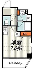 グランシェル ワンルームの間取図画像